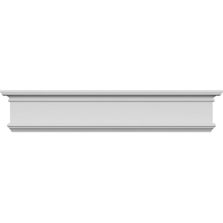 Ekena Millwork 114" Bottom Width x 118 3/8" Top Width x 8 5/8"H x 3/8"P Bedford Crosshead CRH09X114BE